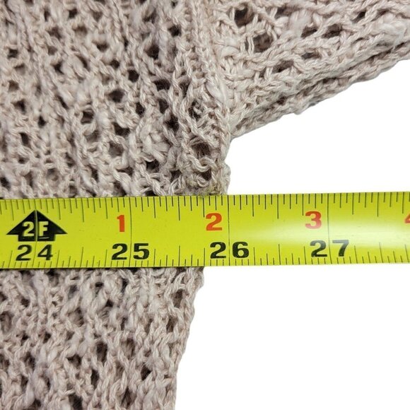 Torrid Sweater Size 1 1X Open Stitch Knit V Neck Pullover Long Sleeves Beige - Picture 11 of 14